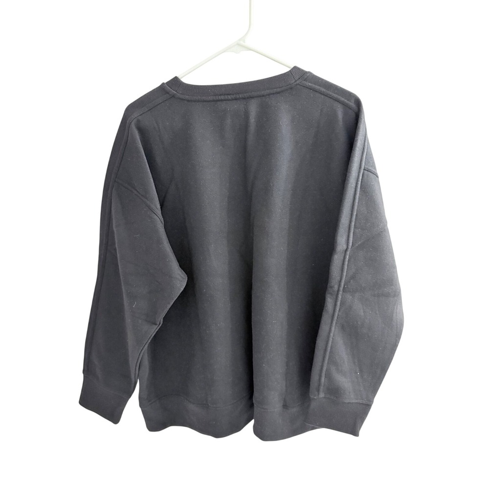 DKNY Sport Womens Hilo Sweatshirt Black Crewneck Fleece Pullover DPMT1677 XL - Picture 4 of 4